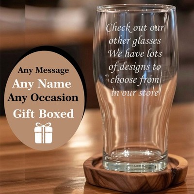 Personalisiertes graviertes Pint Glas Vatertag Geburtstag Trauzeuge Platzanweiser Hirsch Bräutigam