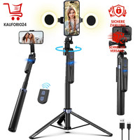 Auto Stativ 180Cm Mit Licht 360° Drehung Handyhalterung FüR Smartphone Vlogging