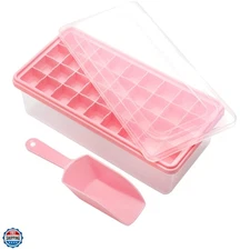 Silicone Ice Cube Tray with Leak-Proof Lid & Storage Bin for Freezer – BPA-Fr...