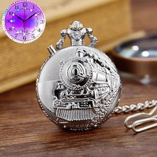 Retro Train Fashion Creative Luminous Pocket Watch Holiday Gift Men Women New