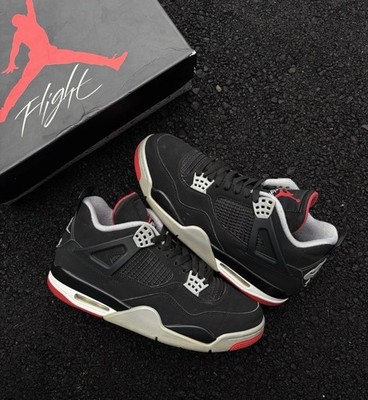 Nike Air Jordan 4 Retro OG Bred 2019 Cement Size 10, Leather 308497-060