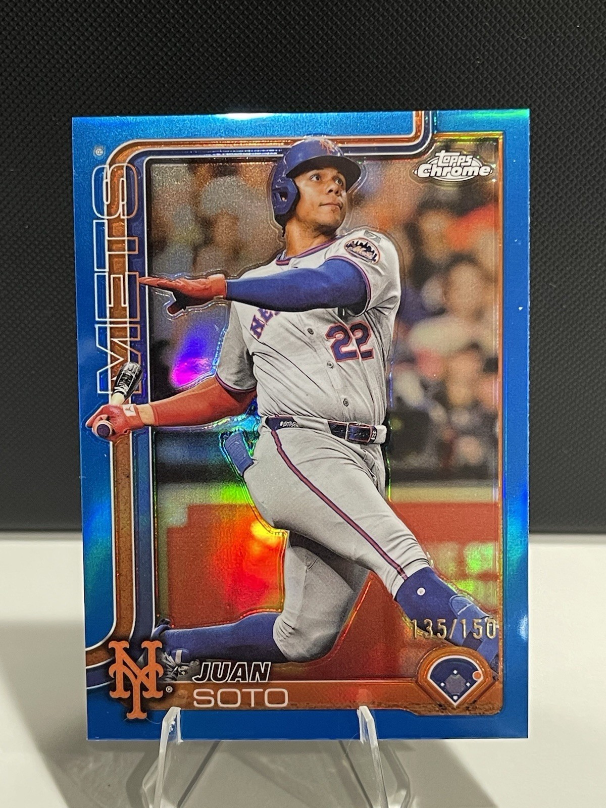 Juan Soto 2025 Topps Chrome True Blue #200 135/150 New York Mets