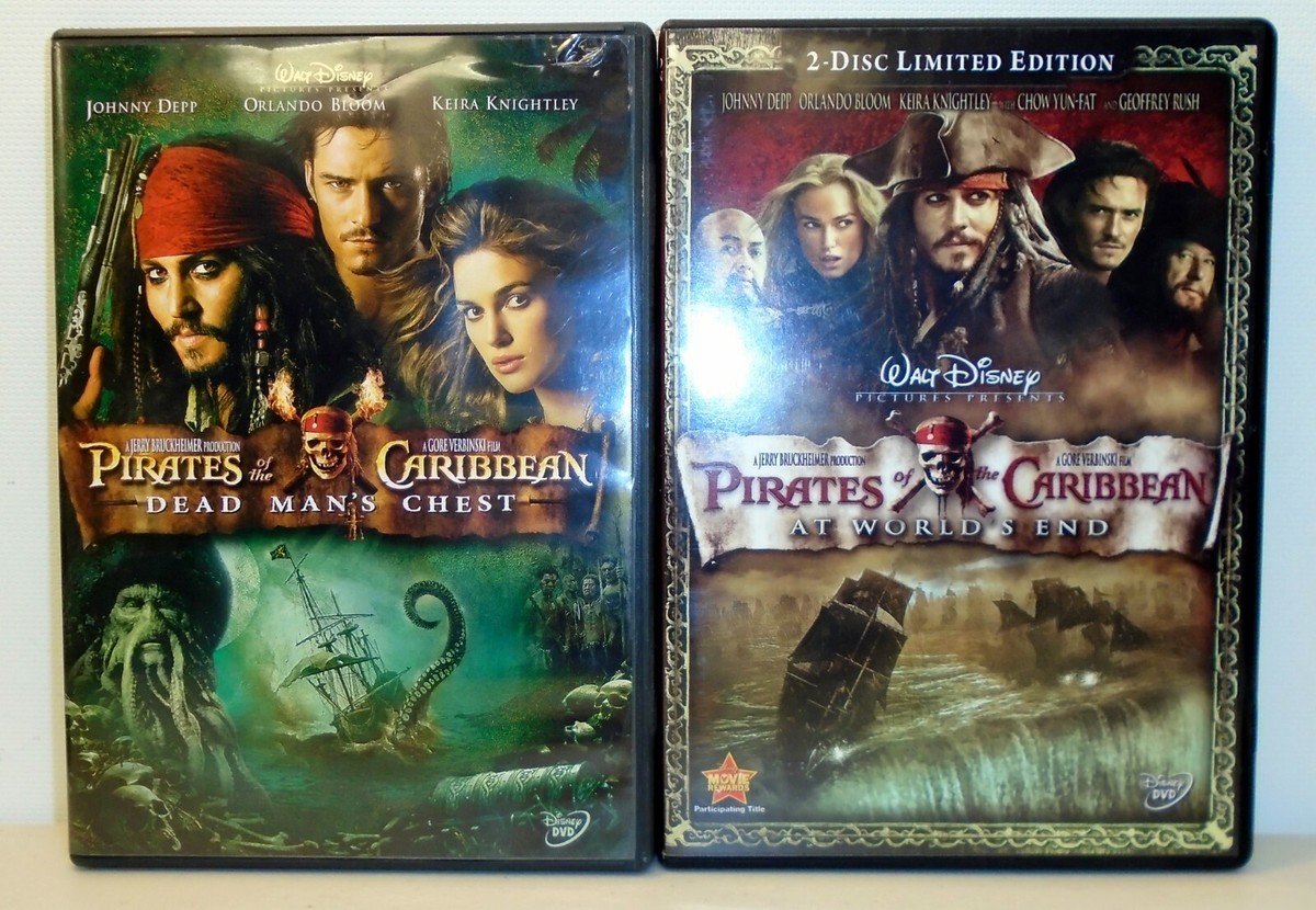 PIRATES OF THE CARIBBEAN 2 3 DVD DISNEY Dead Mans Chest At Worlds