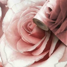 Muriva Madison Wallpaper Raspberry Pink Rose Red Glitter Sparkle Floral 139521