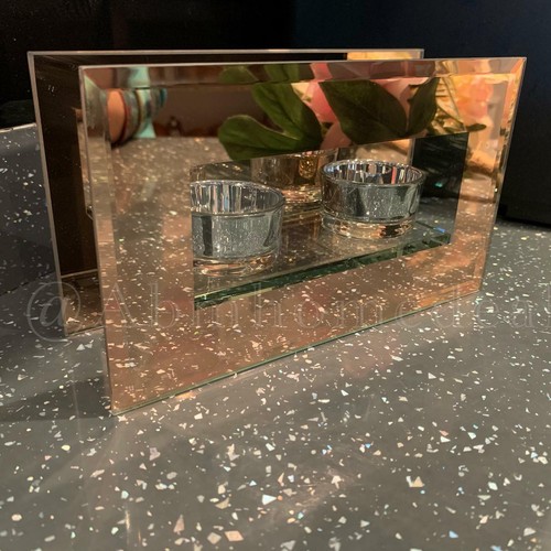Copper Glass Tea Light Candle Holder Copper Mirror Tealight Holder Stand Gift - Picture 2 of 12