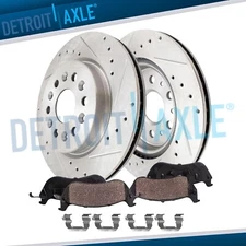 Rear Drilled Brake Rotors Brake Pads for Buick Enclave GMC Acadia Cadillac XT5
