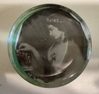 ANTIQUE VICTORIAN GLASS DOME PAPERWEIGHT WOMAN PHOTO — photo 1