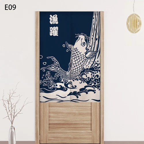 Japanese Style Door Curtain Screen Cotton Linen Noren Cherry Flower Room Divider - Bild 30 von 44