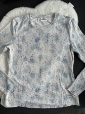 Dünnes Shirt Von Jakes 42 Margeriten Blumen Weiß Hellblau Gelb Gänseblümchen 