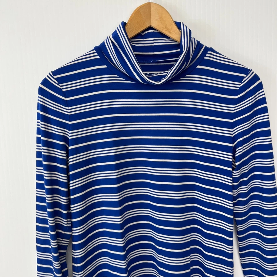 Talbots Blouse Women Extra Small Turtle Neck Therma Warmth Stripe Shirt Core Nw - Image 3 of 4