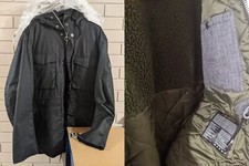 Barbour NAUTIC Wax Cotton Heavy Duty Sherpa Parka Jacket(BLACK)27"PTP(2XL)RP�349