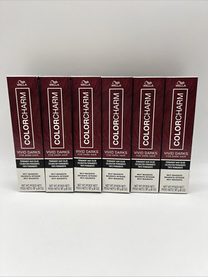 Wella ColorCharm Vivid Darks Permanent Hair Color Muy Magenta 6 Pack