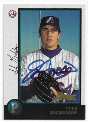 JOHN NICHOLSON Autographed Signed 1998 Bowman card #336 JOHN NICHOLSON Autographed Signed 1998 Bowman card #336