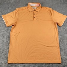 Tommy Bahama Shirt Mens Large Orange Polo Island Zone Golf Performance Cooling