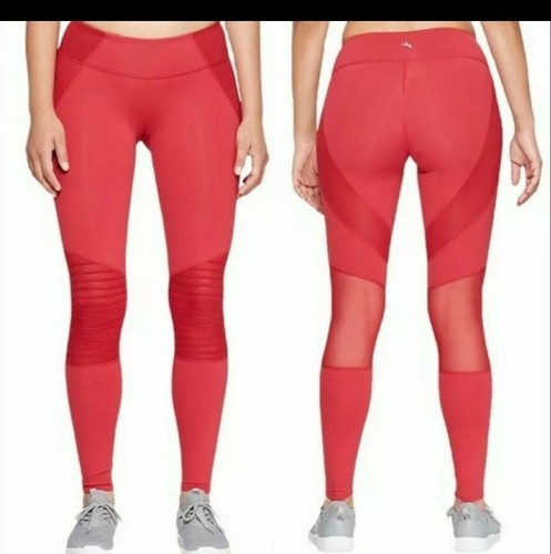 Premium Mid-Rise Moto Red Leggings 