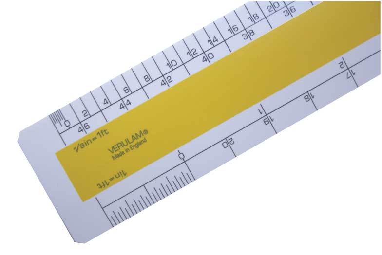 12"" No.405 imperial scale ruler 1/8"" 1/4"" 1/2"" 1""=1ft 3/8"" 3/4"" 1 1/2"" 3""=1ft