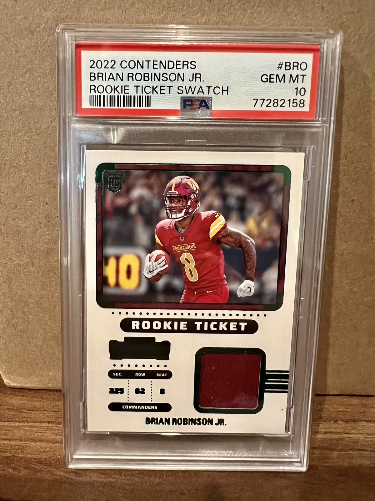 Brian Robinson Jr. Panini Contenders Rookie Ticket Swatches #BRO Base