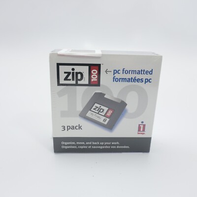 Iomega Zip 100~3-Pack Disks~SEALED NEW~IBM Compatible Formatted Storage Media
