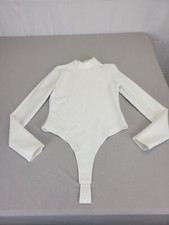 Fashion Nova Womens White Long Sleeve Body Suit Size XL Thong