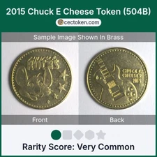 2015 Chuck E Cheese Token (504B) Brass 25mm Very Common