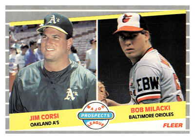 1989 Fleer 649 Jim Corsi Bob Milacki Athletics Orioles | eBay