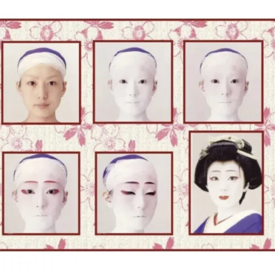 Geisha, Maiko o Kabuki Blanco Oshiroi Shiro-Nuri Juego de Maquillaje Profesional 14 Artículos Foto 3 de 4