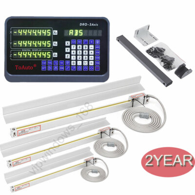 3 Axis Digital Readout DRO Display 5um Linear Scale Mill Lathe 350&450&750mm US