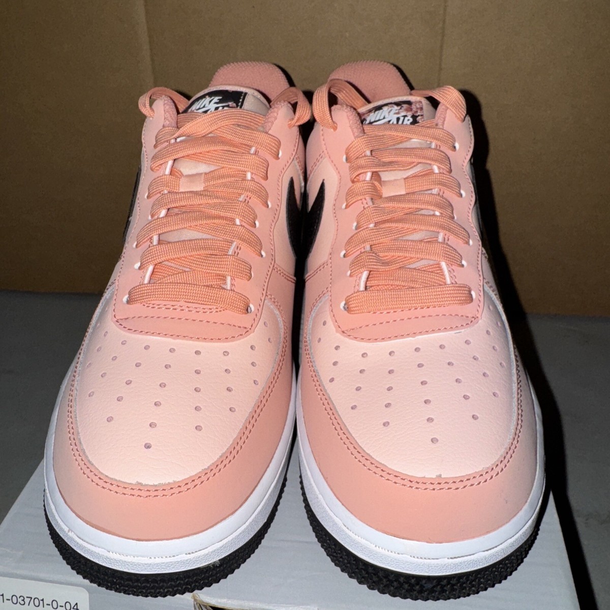 NIKE AIR FORCE 1 07 LE WHITE-BLACK-PINK QUARTZ SZ 7.5 [CU6649-100