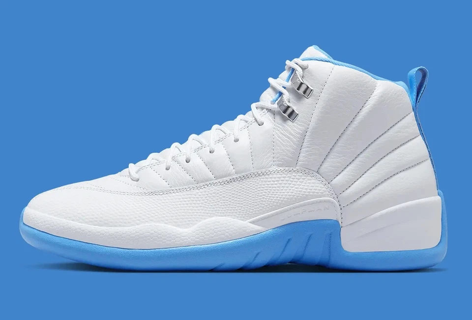Nike Jordan 12 Retro Melo 2025 Blanco UNC Azul Hombres y Talla GS ¡ENVÍO INSTANTÁNEO! Foto 3 de 4