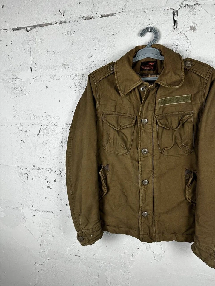 Jaqueta militar vintage anos 90 Schott MA 7 Flyers exército tamanho M - Imagem 2 de 4