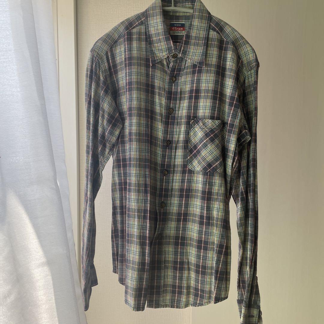 45Rpm Men Long Sleeve Shirt Check Size 2 - image 1
