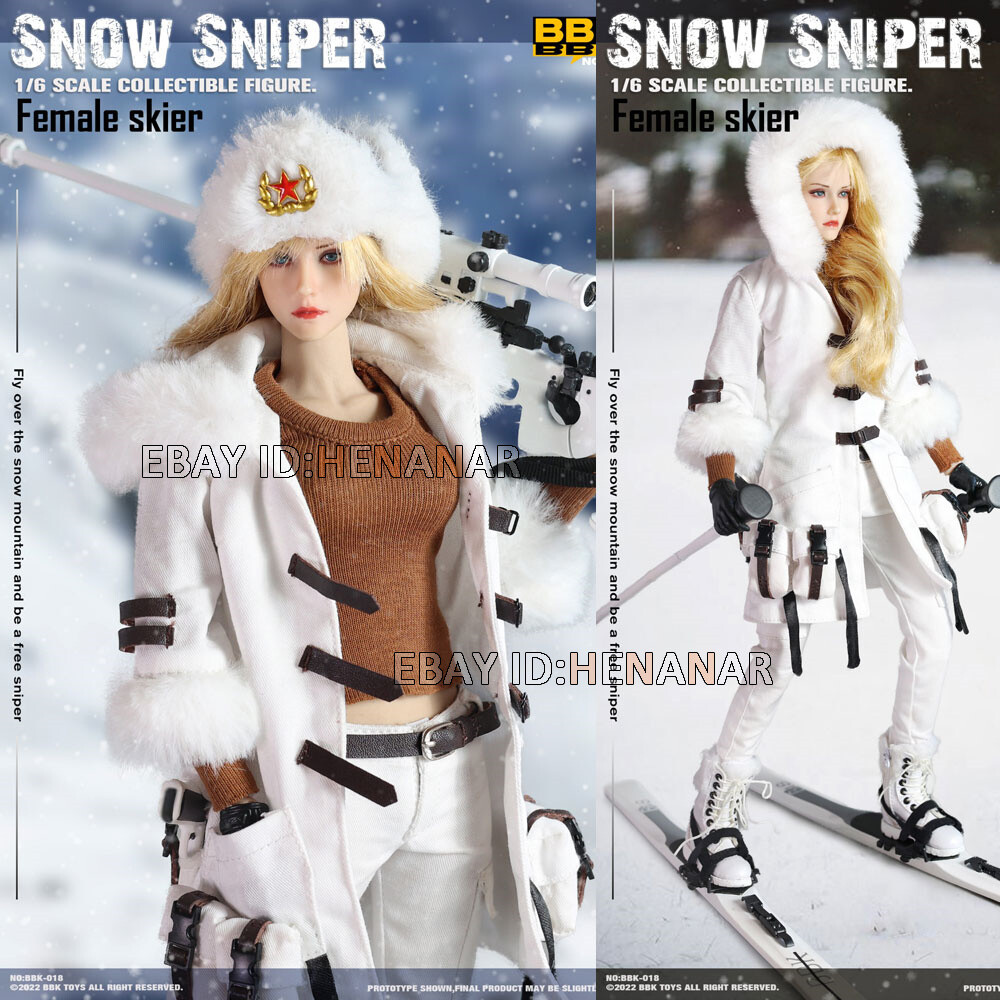 1/6 女性スキーヤースナイパーフィギュア（BBK018） 1/6 BBK BBK018 Snow Sniper Female Skier Action Figure Model