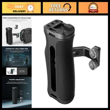 Ergonomic Mini Side Camera Handle with Adjustable Grip, Cold Shoe & 1/4" Screws