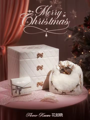 Flower Knows 2024 Christmas Set, Box Hand Bag Hair Clip Binder