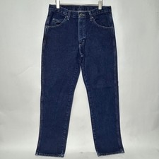 Wrangler Straight Leg Jeans Mens 33x32 Dark Wash Denim 96501MR Western Cowboy