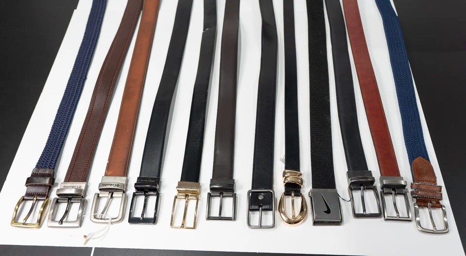 Lote de 20 cinturones de diseñador de cuero sintético o trenzados para hombre Larsson & Co. Foto 2 de 4