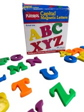 Vintage 1985 Playskool Capital Magnetic Letters COMPLETE 36 Pc Set Original Box