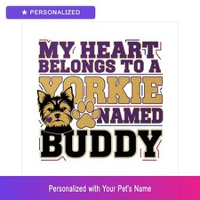 Custom Yorkshire Terrier Yorkie Pet Lover Sticker Personalized Name Decal