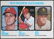 1973 Topps Baseball 1973 Rookie Catchers (Bob Boone / Skip Jutze / Mike Ivie) VG