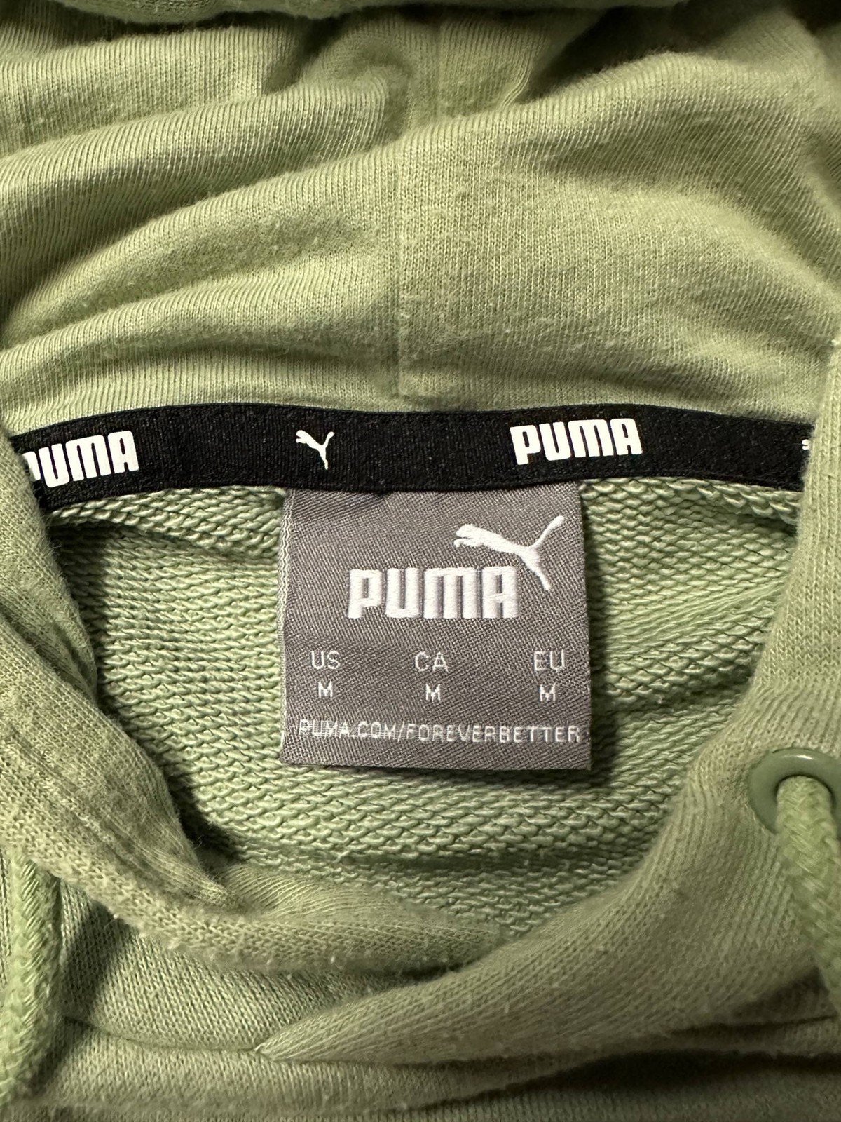 Puma Hooded Sweatshirt EU Size Medium Pale Green image 4