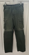 Boy Scouts of America Convertible Cargo Pants Youth 10 Green w/adjustable waist