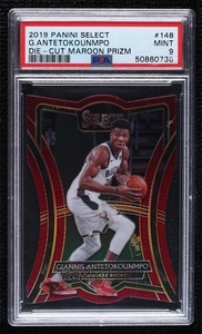 2019-20 Select Premier Level Maroon Prizm /175 Giannis Antetokounmpo PSA 9 MINT