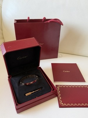 Cartier Love 18k Yellow Gold Bracelet Size 17