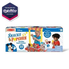 Melissa  Doug Disney Snacks  Popcorn Wooden Pretend Play Food Counter   33pc