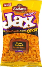 Bachman Jax Cheddar Cheese Puffed Curls 8.5 Oz Bags (4 Bags)