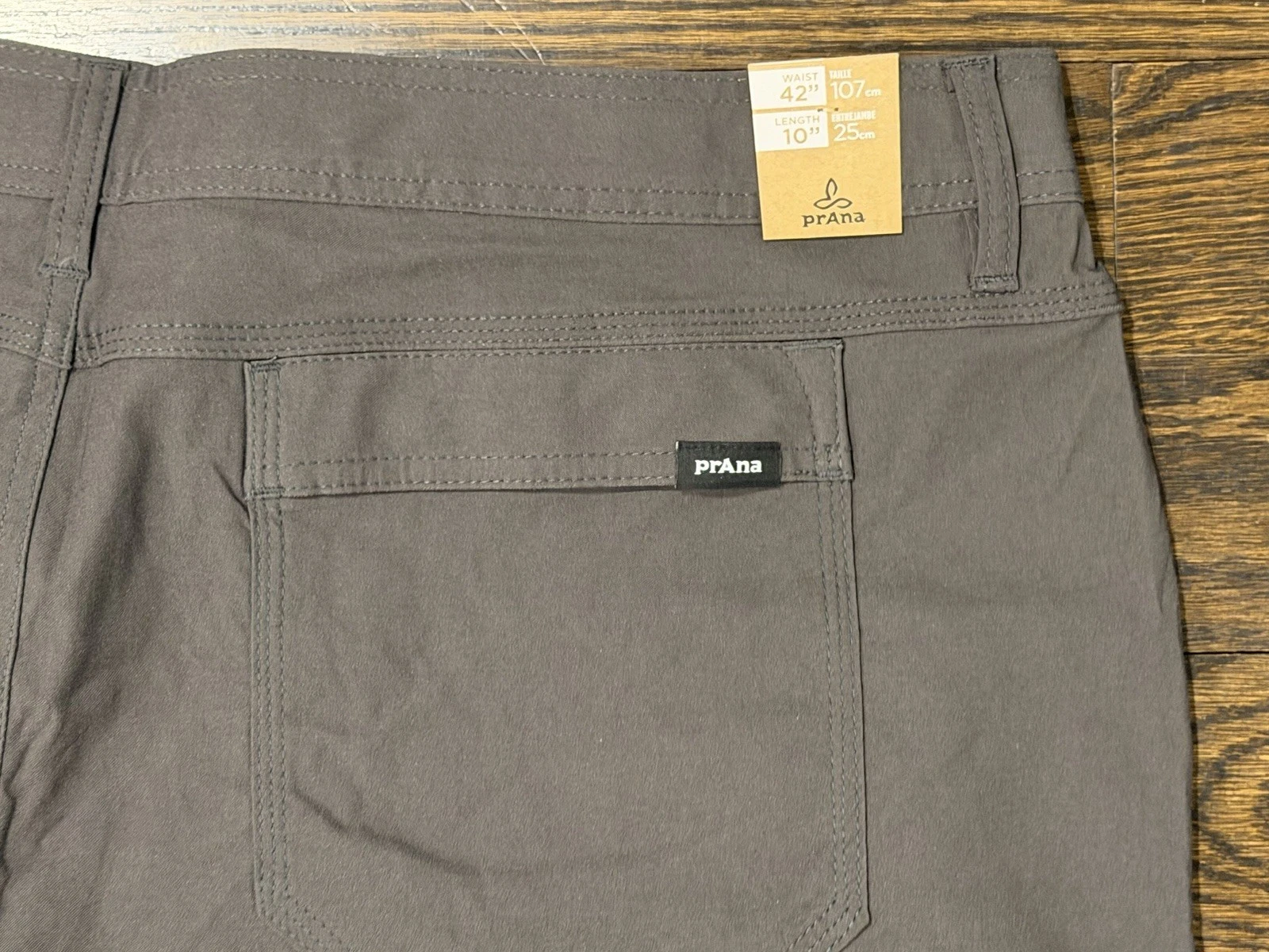 Prana Zion II Stretch Cargo Shorts Mens 42 Sepia Belted 10" Inseam Gray NWT