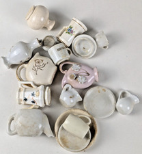 Lot of Vintage Doll Tea Cup Miniature Ceramic Pieces - B18A