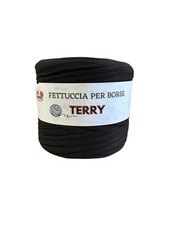 4 GOMITOLI FETTUCCIA IN LYCRA/COTONE ELASTICIZZATO PER BORSE - GR 700 - NERO