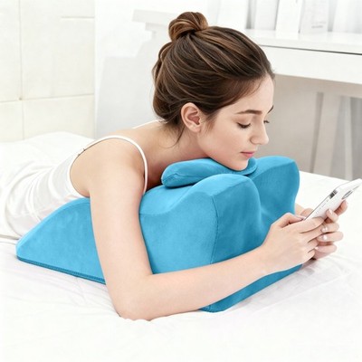 Bed Pillow, Ergonomic Spinal Posture Support Multi-Functional Blue 23x13x8 in