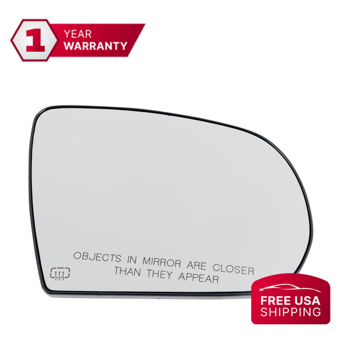 Mirror Glass Heated Passenger Side For 2014-2023 Jeep Cherokee